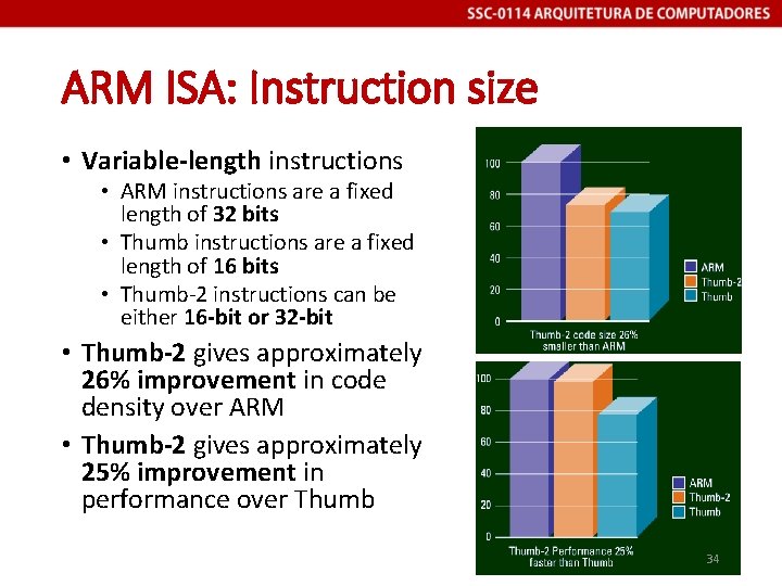 ARM ISA: Instruction size • Variable-length instructions • ARM instructions are a fixed length