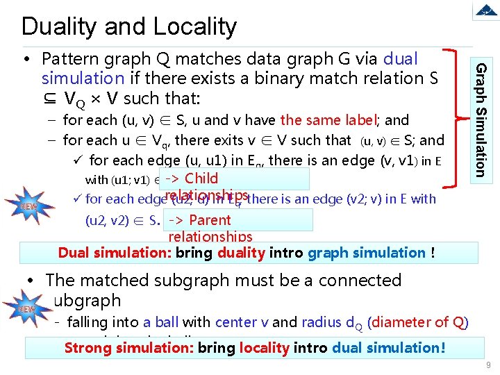 Duality and Locality – for each (u, v) ∈ S, u and v have