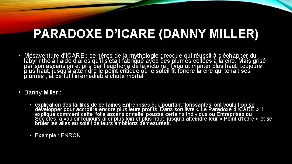 PARADOXE D’ICARE (DANNY MILLER) • Mésaventure d’ICARE : ce héros de la mythologie grecque