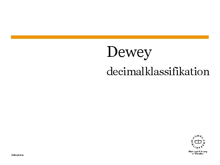 Dewey decimalklassifikation Sidnummer 