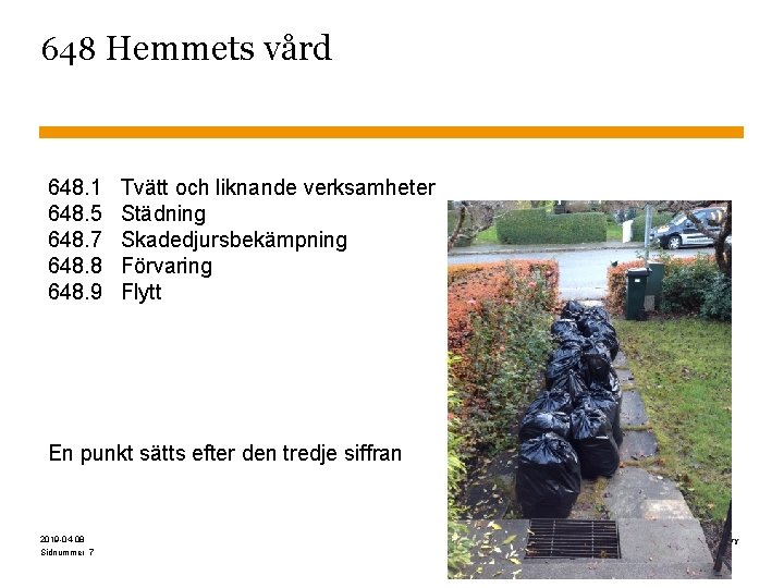 648 Hemmets vård 648. 1 648. 5 648. 7 648. 8 648. 9 Tvätt