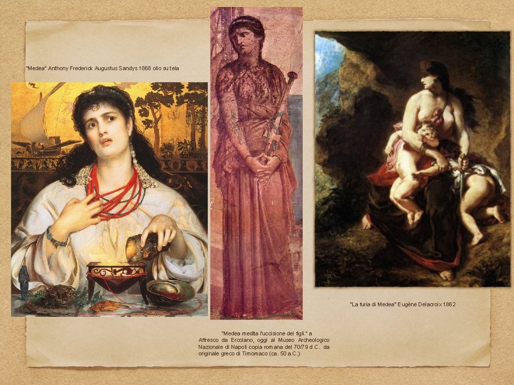 "Medea" Anthony Frederick Augustus Sandys 1868 olio su tela "La furia di Medea" Eugène