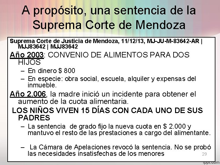 A propósito, una sentencia de la Suprema Corte de Mendoza Suprema Corte de Justicia