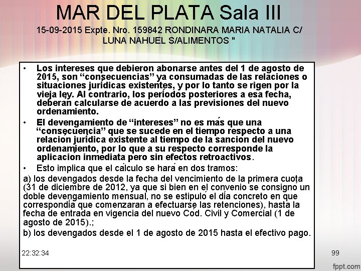 MAR DEL PLATA Sala III 15 -09 -2015 Expte. Nro. 159842 RONDINARA MARIA NATALIA