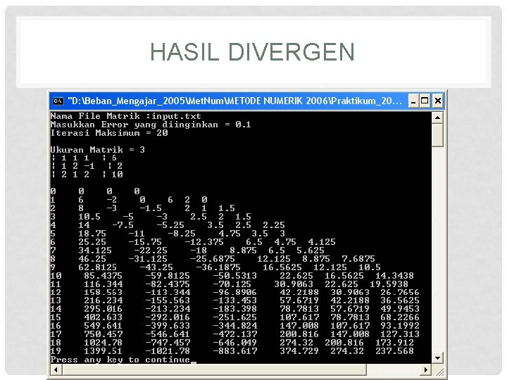 HASIL DIVERGEN 