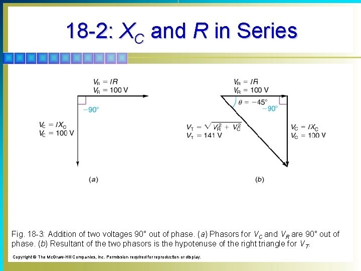 18 -2: XC and R in Series Fig. 18 -3: Addition of two voltages