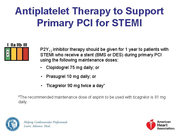 Antiplatelet Therapy to Support Primary PCI for STEMI I IIa IIb III P 2