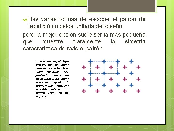 Hay varias formas de escoger el patrón de repetición o celda unitaria del Hay varias formas de escoger el patrón de repetición o celda unitaria del