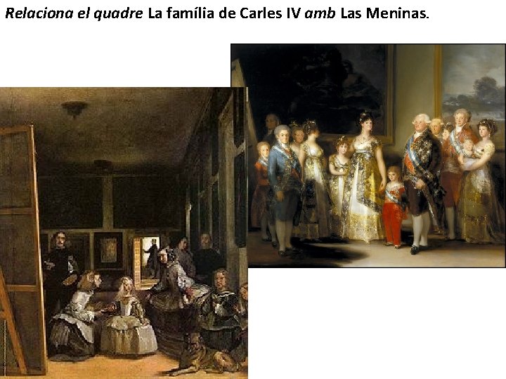 Relaciona el quadre La família de Carles IV amb Las Meninas. 