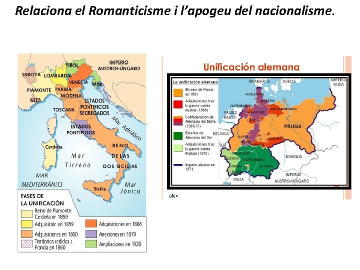 Relaciona el Romanticisme i l’apogeu del nacionalisme. 