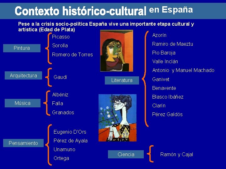 en España Pese a la crisis socio-política España vive una importante etapa cultural y en España Pese a la crisis socio-política España vive una importante etapa cultural y