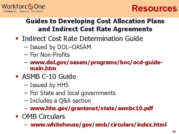 Resources Guides to Developing Cost Allocation Plans and Indirect Cost Rate Agreements § Indirect