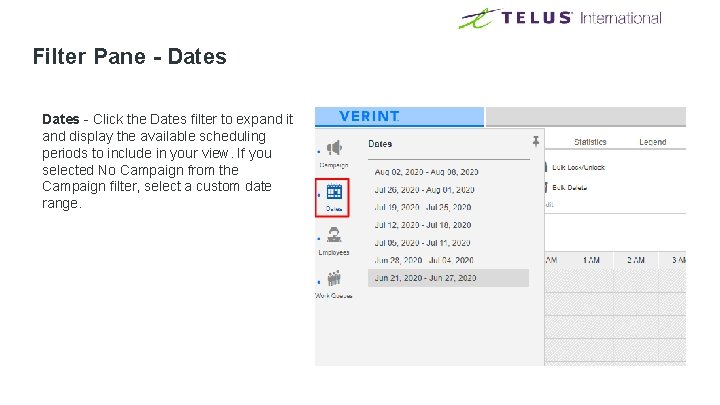 Filter Pane - Dates - Click the Dates filter to expand it and display Filter Pane - Dates - Click the Dates filter to expand it and display