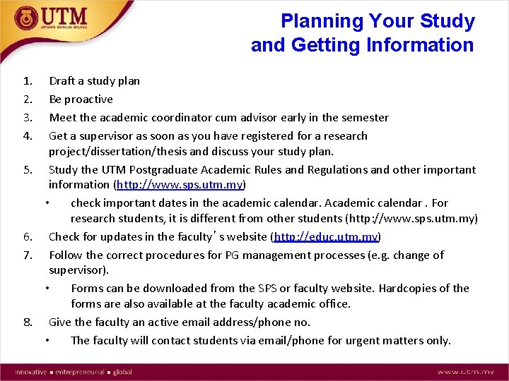 Planning Your Study and Getting Information 1. 2. 3. 4. 5. 6. 7. 8.