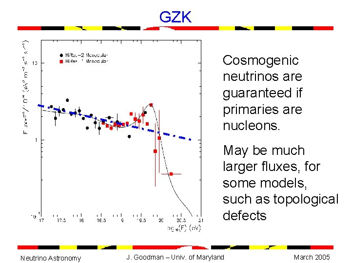 GZK Cosmogenic neutrinos are guaranteed if primaries are nucleons. May be much larger fluxes,