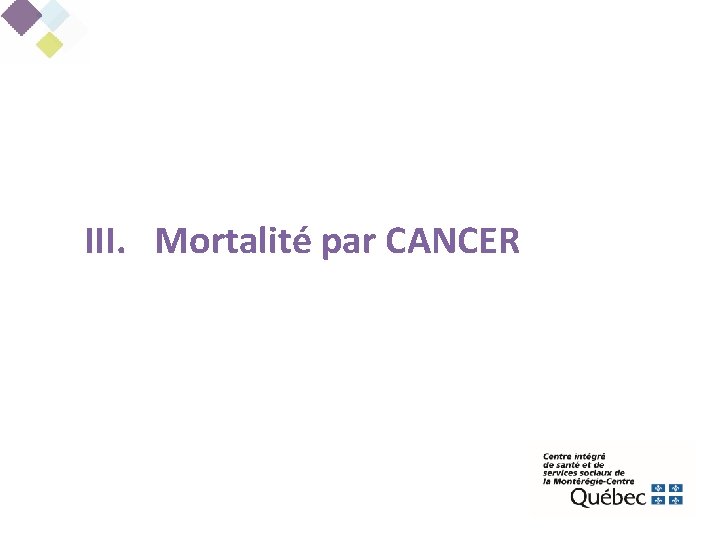 III. Mortalité par CANCER 