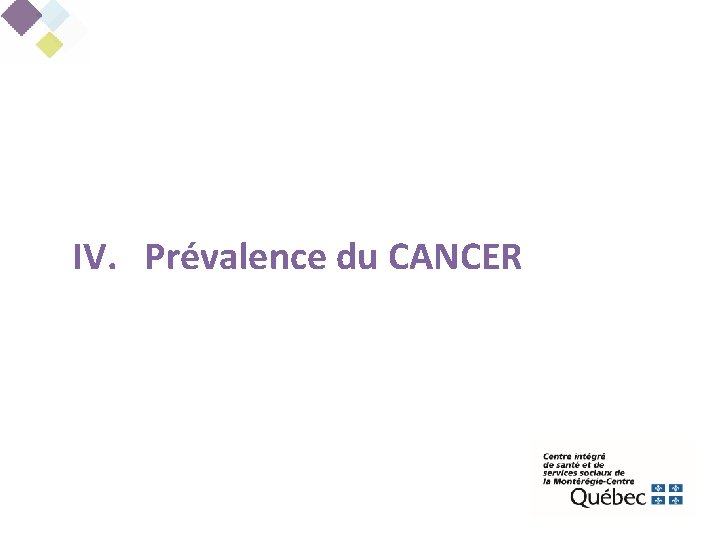 IV. Prévalence du CANCER 