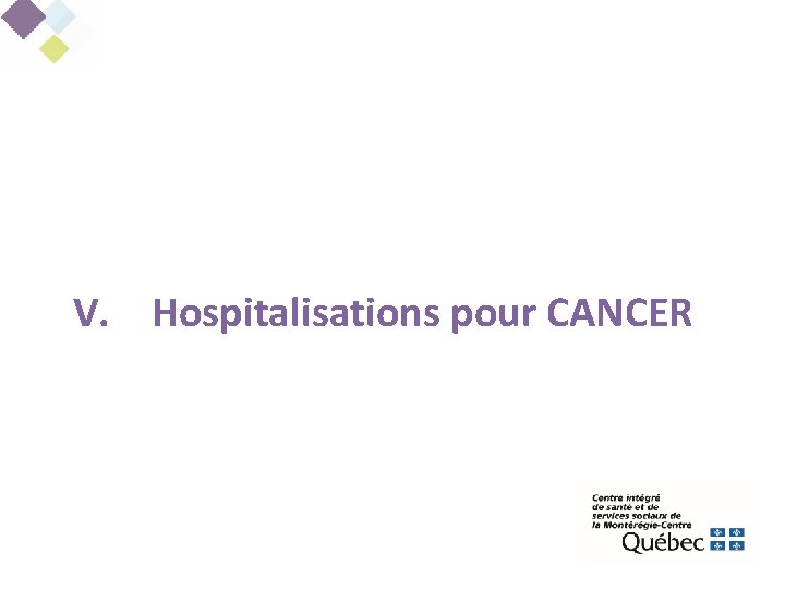 V. Hospitalisations pour CANCER 
