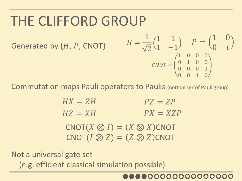 THE CLIFFORD GROUP 