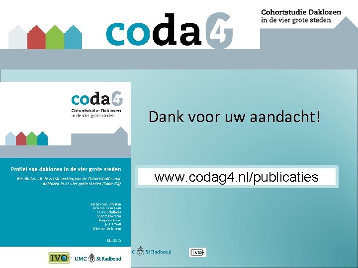 Dank voor uw aandacht! www. codag 4. nl/publicaties 