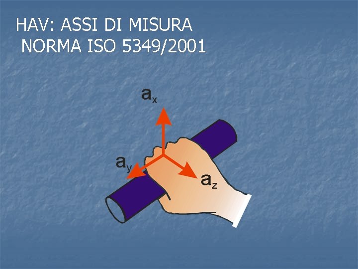 HAV: ASSI DI MISURA NORMA ISO 5349/2001 