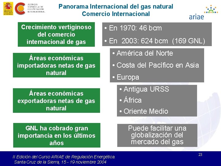 Panorama Internacional del gas natural Comercio Internacional Crecimiento vertiginoso del comercio internacional de gas