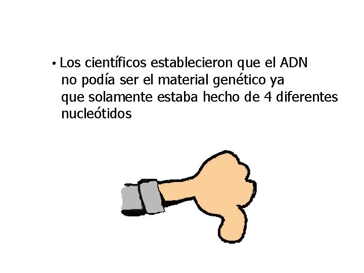  • Los científicos establecieron que el ADN no podía ser el material genético