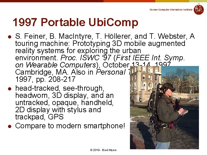 1997 Portable Ubi. Comp l l l S. Feiner, B. Mac. Intyre, T. Höllerer,