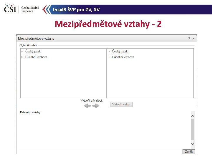 Insp. IS ŠVP pro ZV, SV Mezipředmětové vztahy - 2 