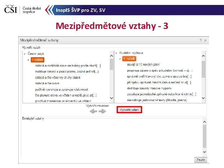 Insp. IS ŠVP pro ZV, SV Mezipředmětové vztahy - 3 