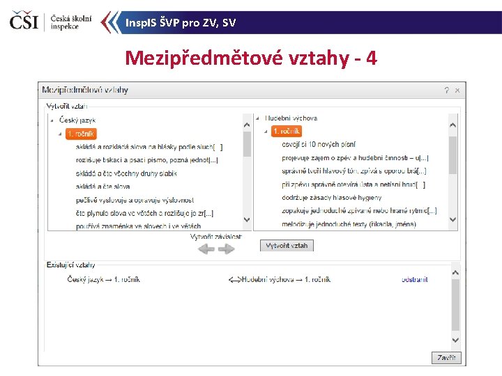 Insp. IS ŠVP pro ZV, SV Mezipředmětové vztahy - 4 