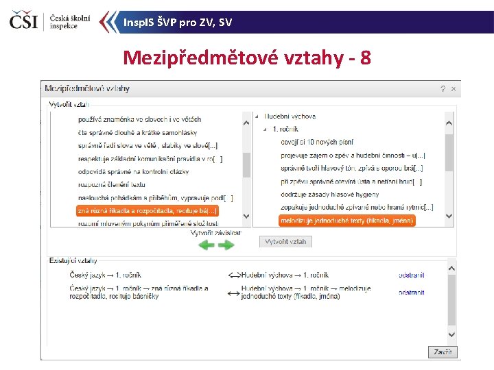 Insp. IS ŠVP pro ZV, SV Mezipředmětové vztahy - 8 