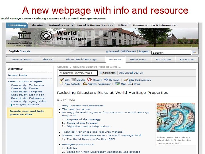A new webpage with info and resource materials 