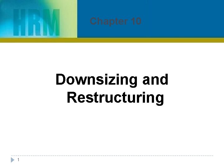 Chapter 10 Downsizing and Restructuring 1 