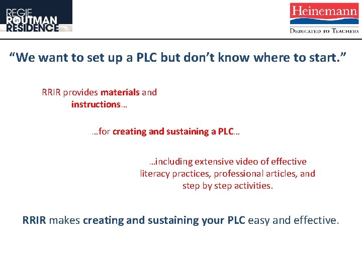 “We want to set up a PLC but don’t know where to start. ”
