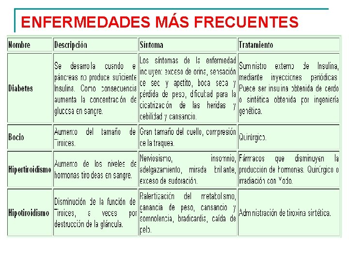 ENFERMEDADES MÁS FRECUENTES 