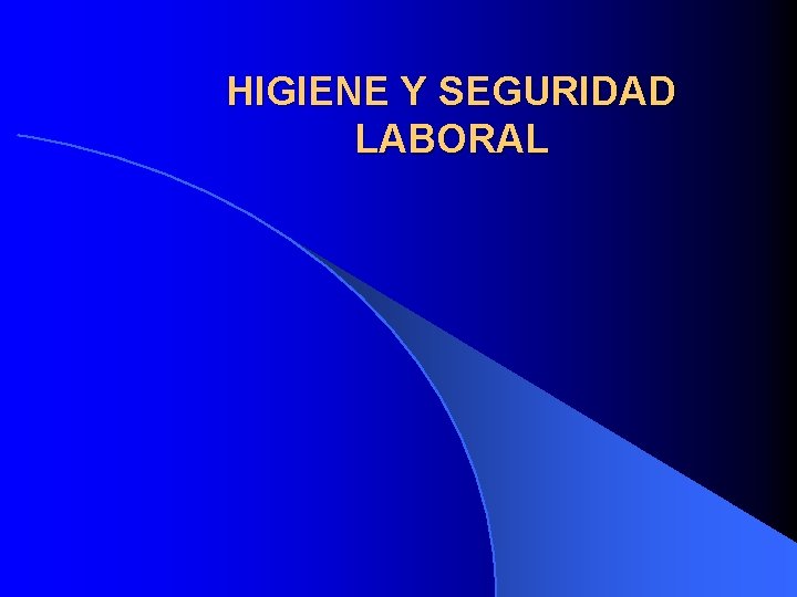 HIGIENE Y SEGURIDAD LABORAL 