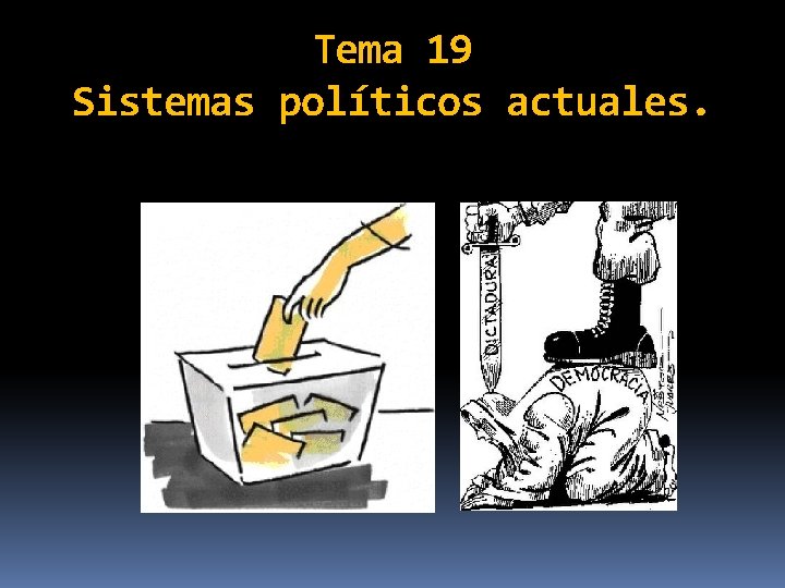 Tema 19 Sistemas políticos actuales. 