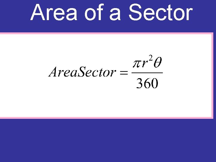 Area of a Sector 
