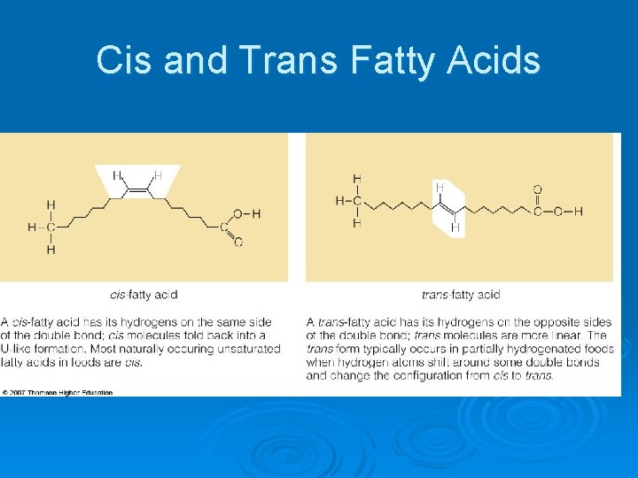 Cis and Trans Fatty Acids 