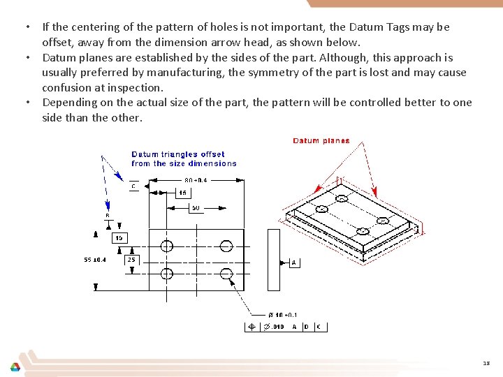  • If the centering of the pattern of holes is not important, the