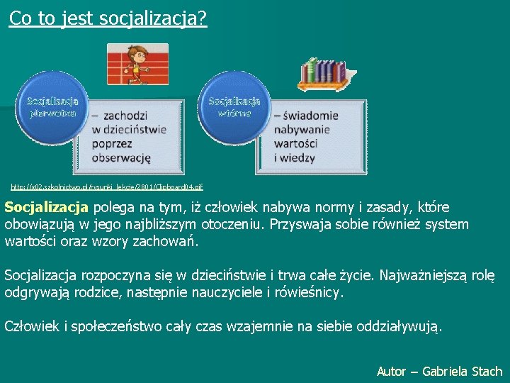 Co to jest socjalizacja? http: //x 02. szkolnictwo. pl/rysunki_lekcje/2801/Clipboard 04. gif Socjalizacja polega na