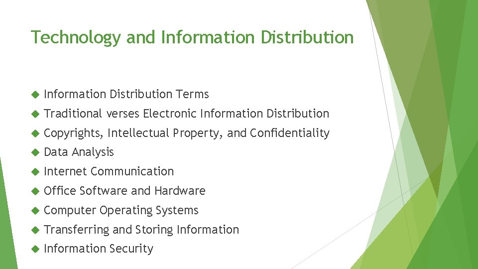 Technology and Information Distribution Terms Traditional verses Electronic Information Distribution Copyrights, Intellectual Property, and Technology and Information Distribution Terms Traditional verses Electronic Information Distribution Copyrights, Intellectual Property, and