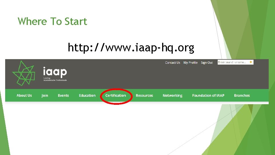 Where To Start http: //www. iaap-hq. org Where To Start http: //www. iaap-hq. org