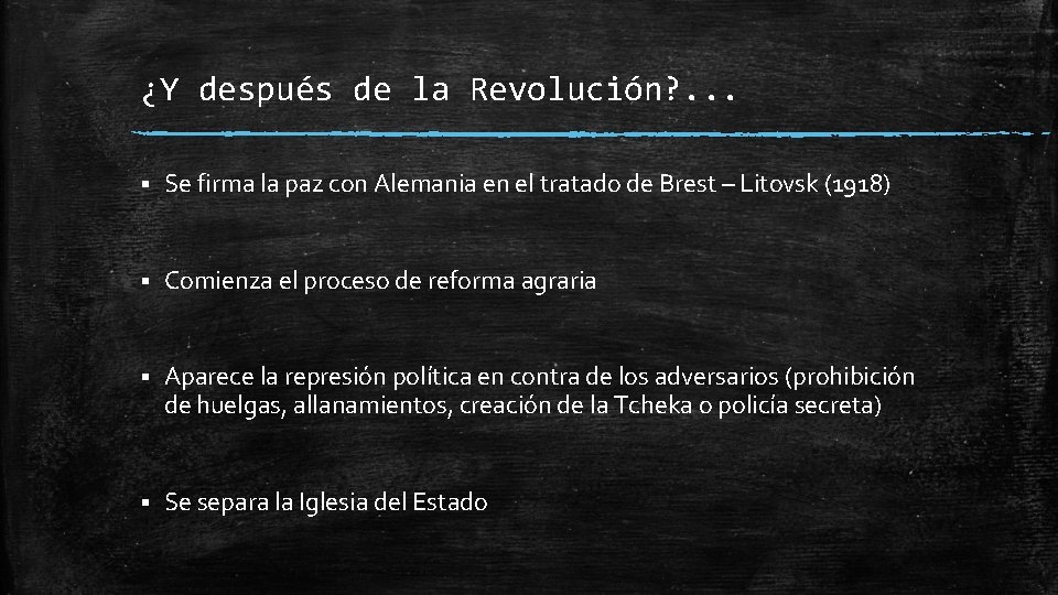 ¿Y después de la Revolución? . . . § Se firma la paz con