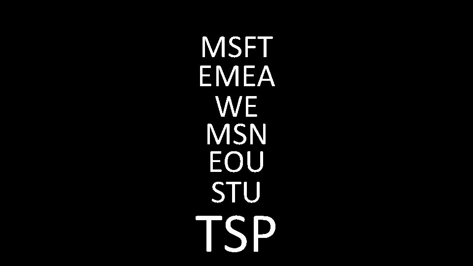 MSFT EMEA WE MSN EOU STU TSP 