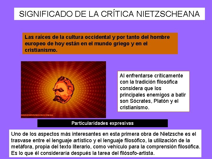 SIGNIFICADO DE LA CRÍTICA NIETZSCHEANA Las raíces de la cultura occidental y por tanto