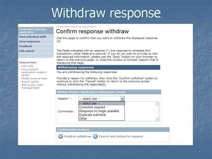 Withdraw response 