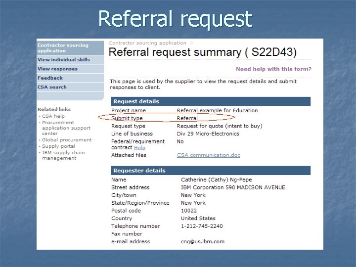 Referral request 