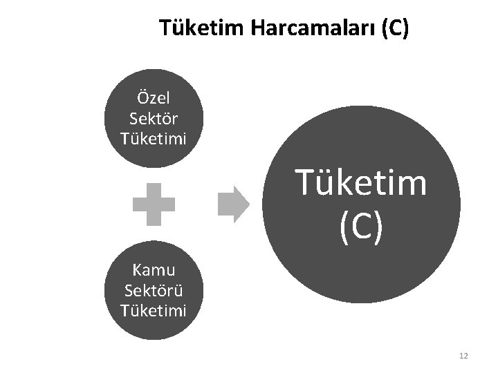 Tüketim Harcamaları (C) Özel Sektör Tüketimi Tüketim (C) Kamu Sektörü Tüketimi 12 